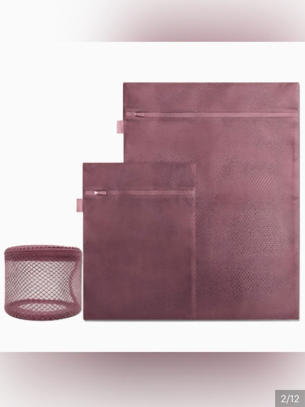 Blissy 3-Piece Delicates Mesh Laundry Bag Set in Dusty Rose Purple NWT